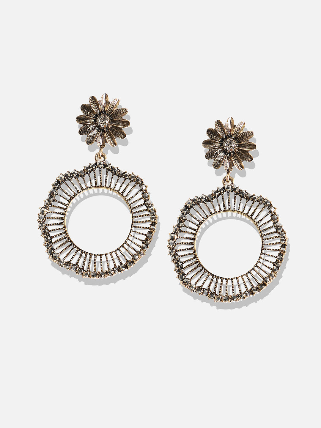 Women Daisy Circular Swirl Drop Earringss