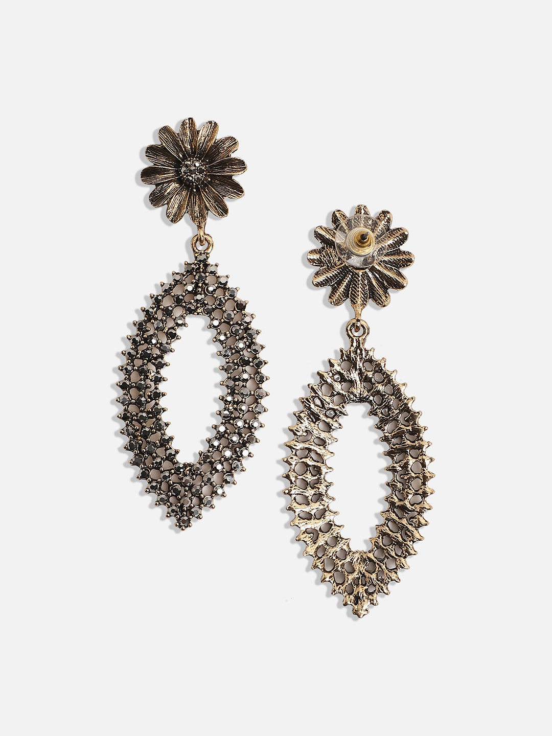 Women Intricate Daisy Eye Drop Earrings