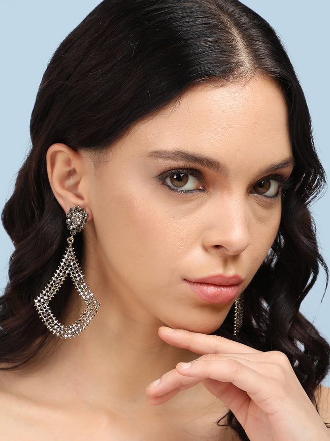 Women Intricate Cluster Anchor Drop Earrings