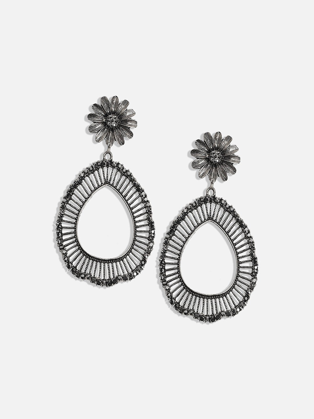Women Daisy Teardrop Swirl Drop Earringss