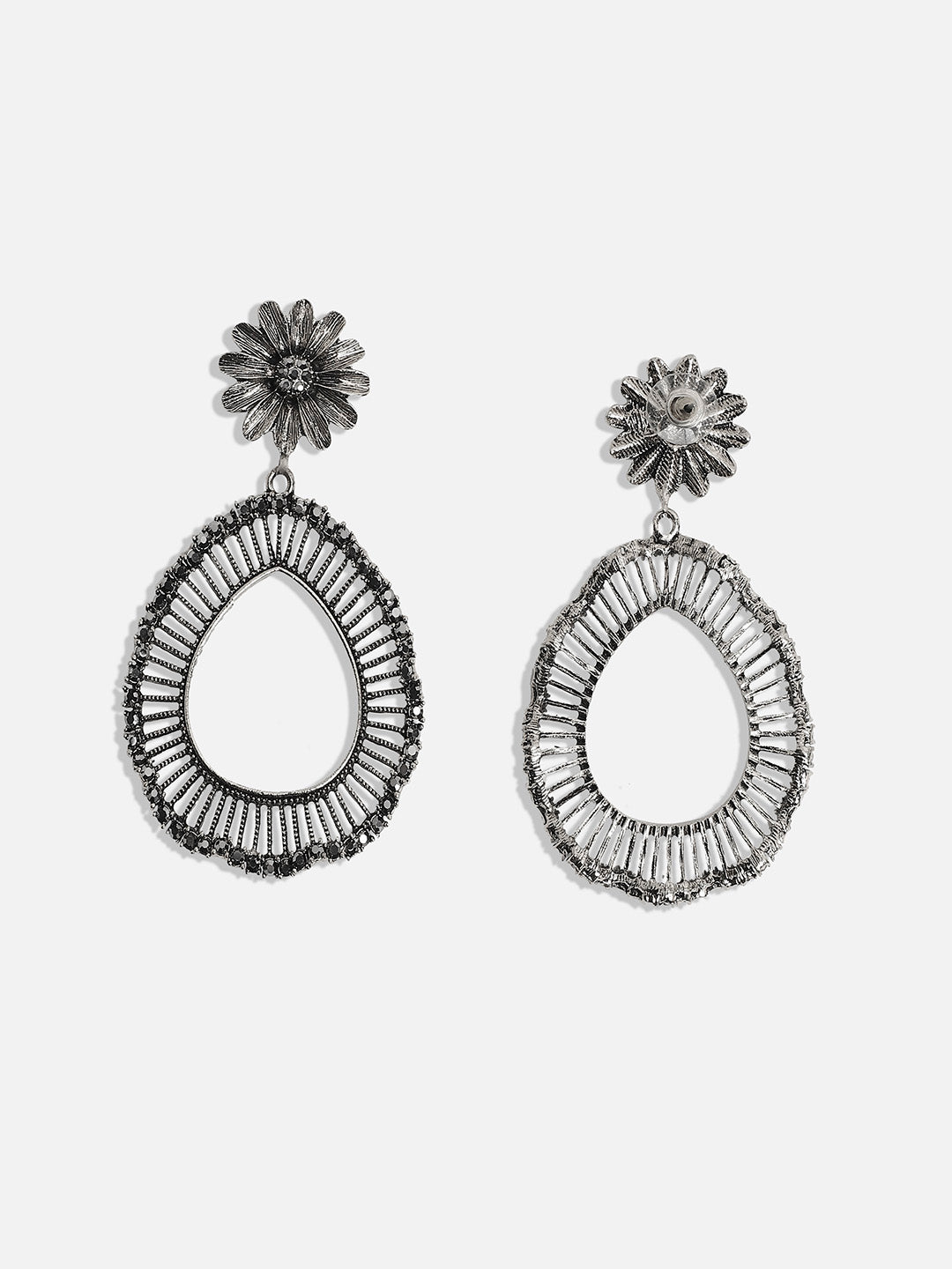 Women Daisy Teardrop Swirl Drop Earringss