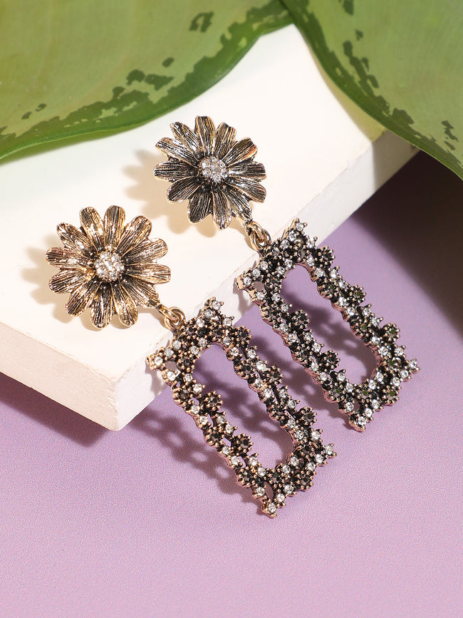 Women Daisy Intricate Geometric Drop Earringss