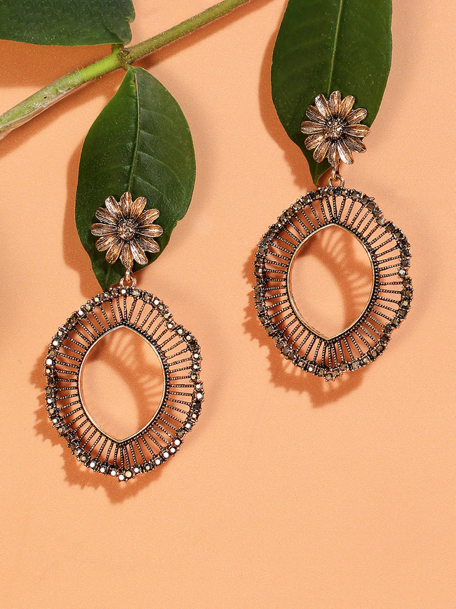 Women Daisy Eye Swirl Drop Earringss