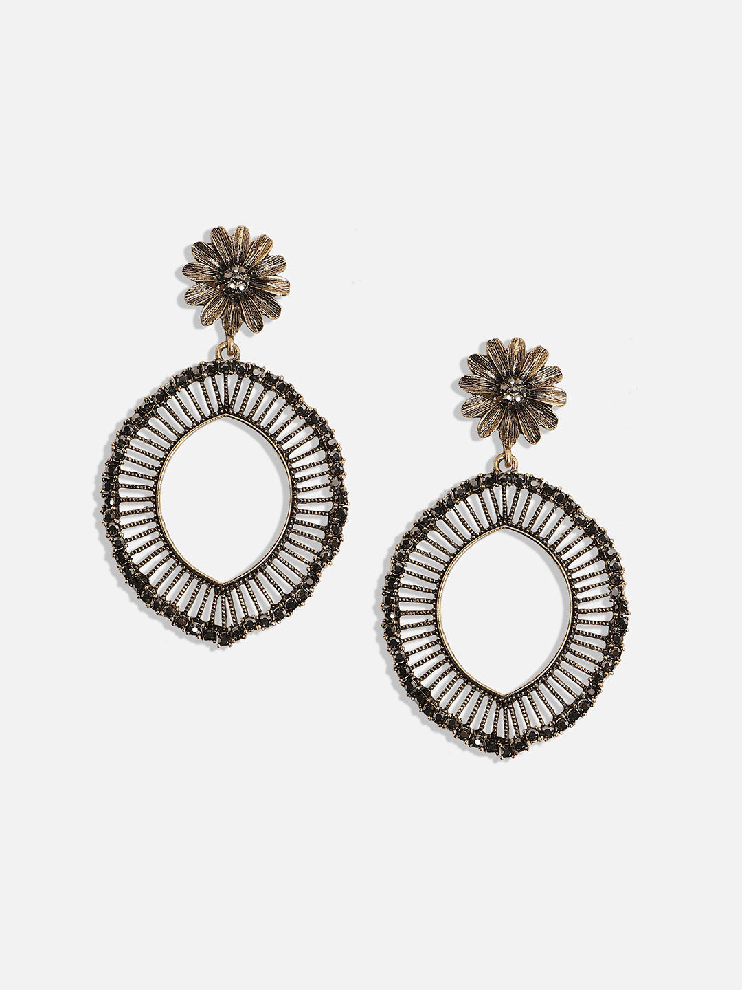 Women Daisy Eye Swirl Drop Earringss