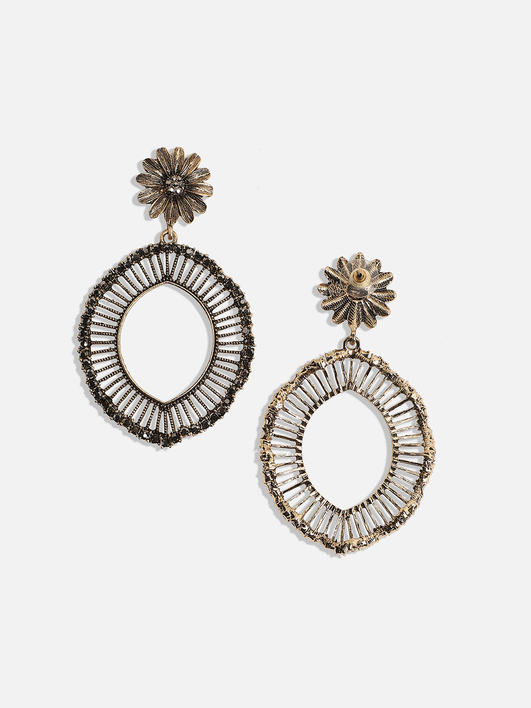 Women Daisy Eye Swirl Drop Earringss