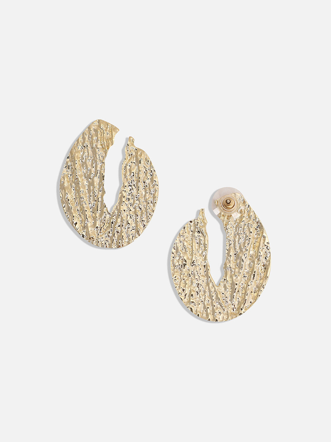Women Dented Circular Stud Earrings