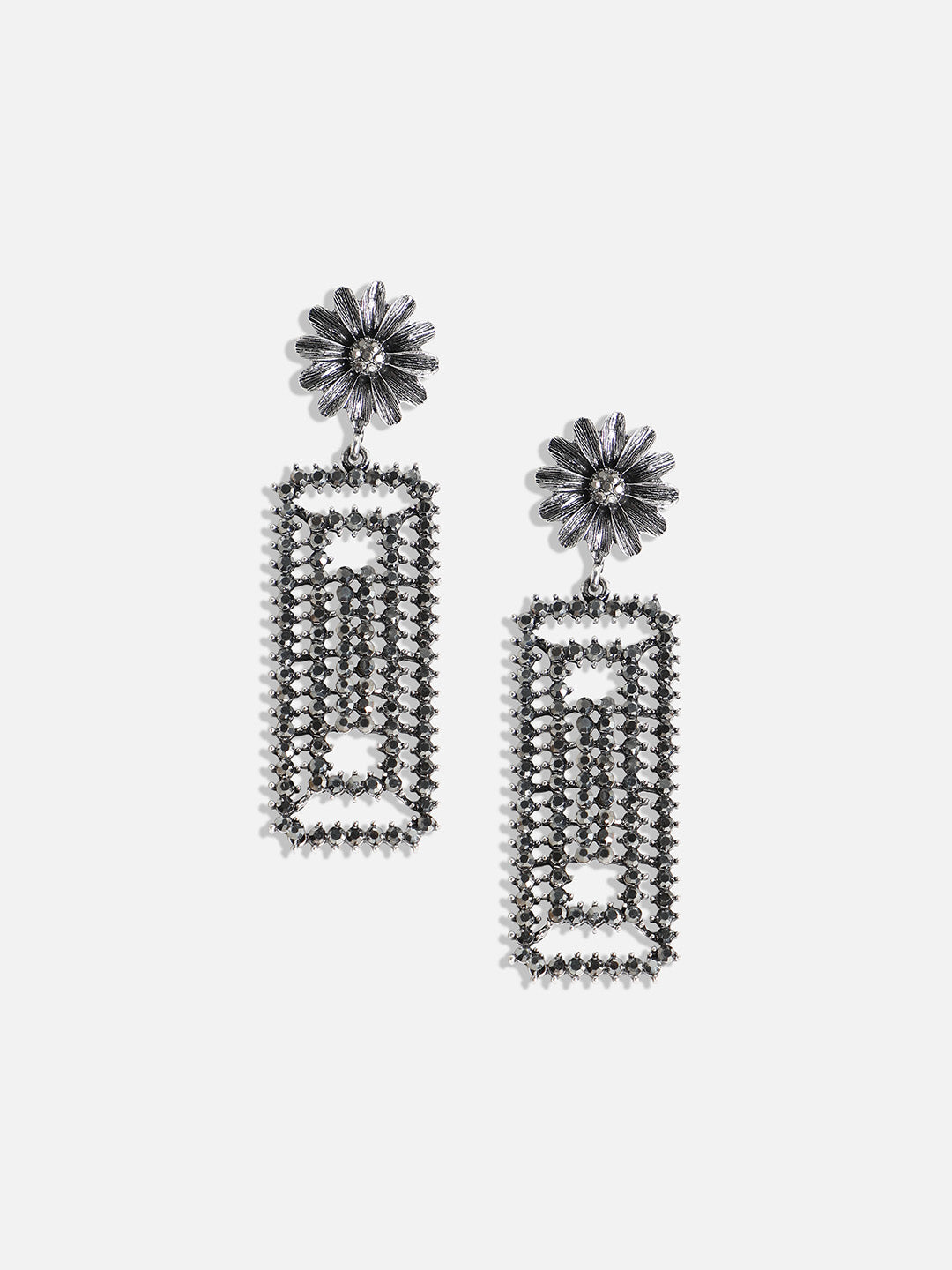 Women Daisy Cluster Geometric Drop Earringss