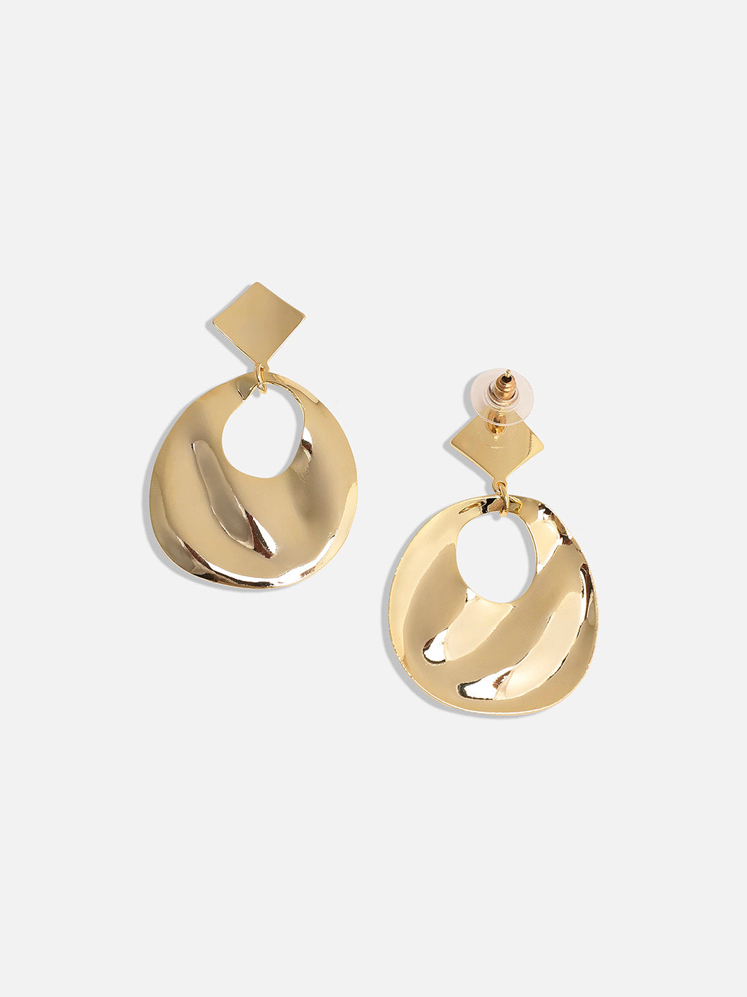 Women Textured Teardrop Drop Earrings