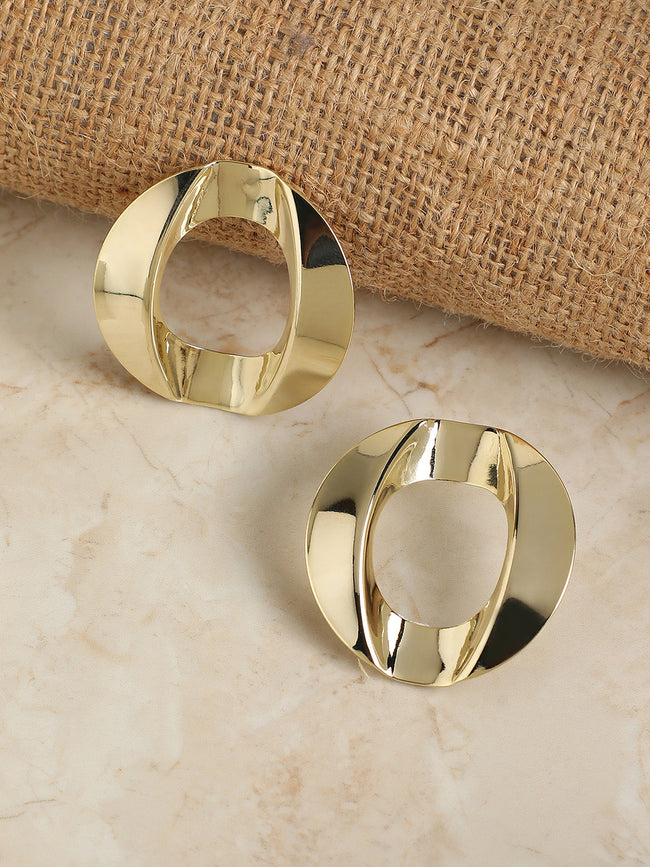 Women Twisted Circular Drop Earrings