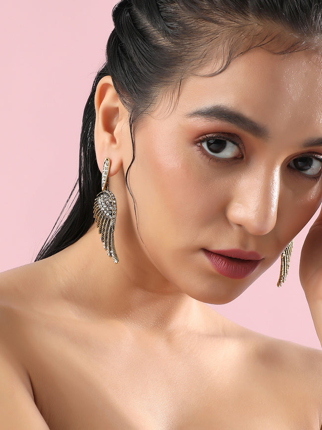 Women Angel Wing Drop Earringss