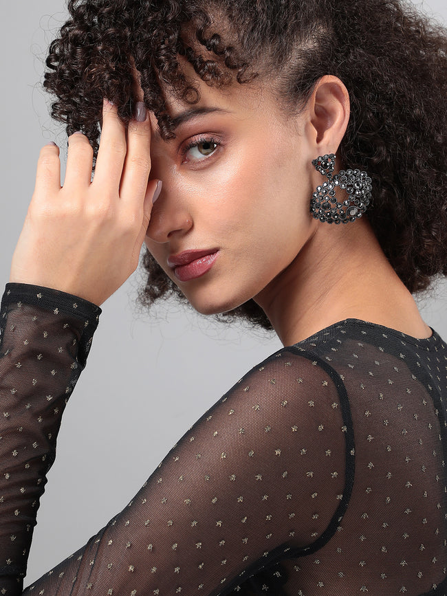 Women Embellished Cluster Drop Earringss