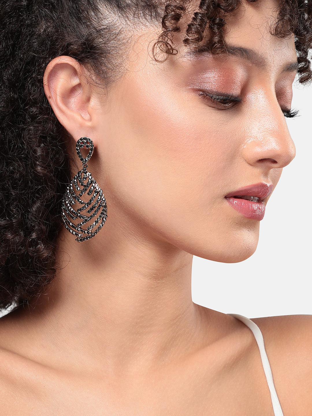 Women Embellished Overlay Teardrop Earringss