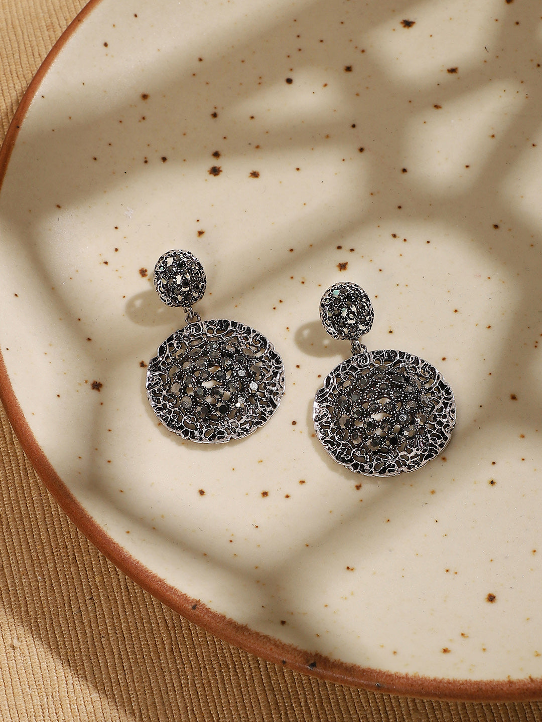 Women Intricate Circular Drop Earringss