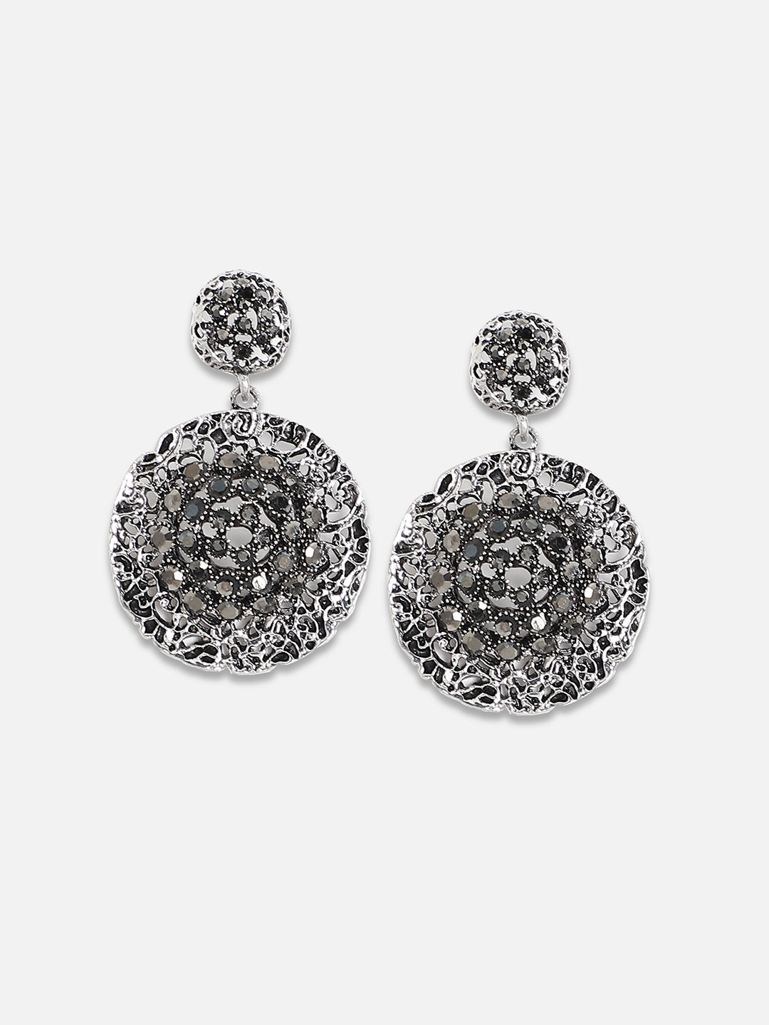 Women Intricate Circular Drop Earringss