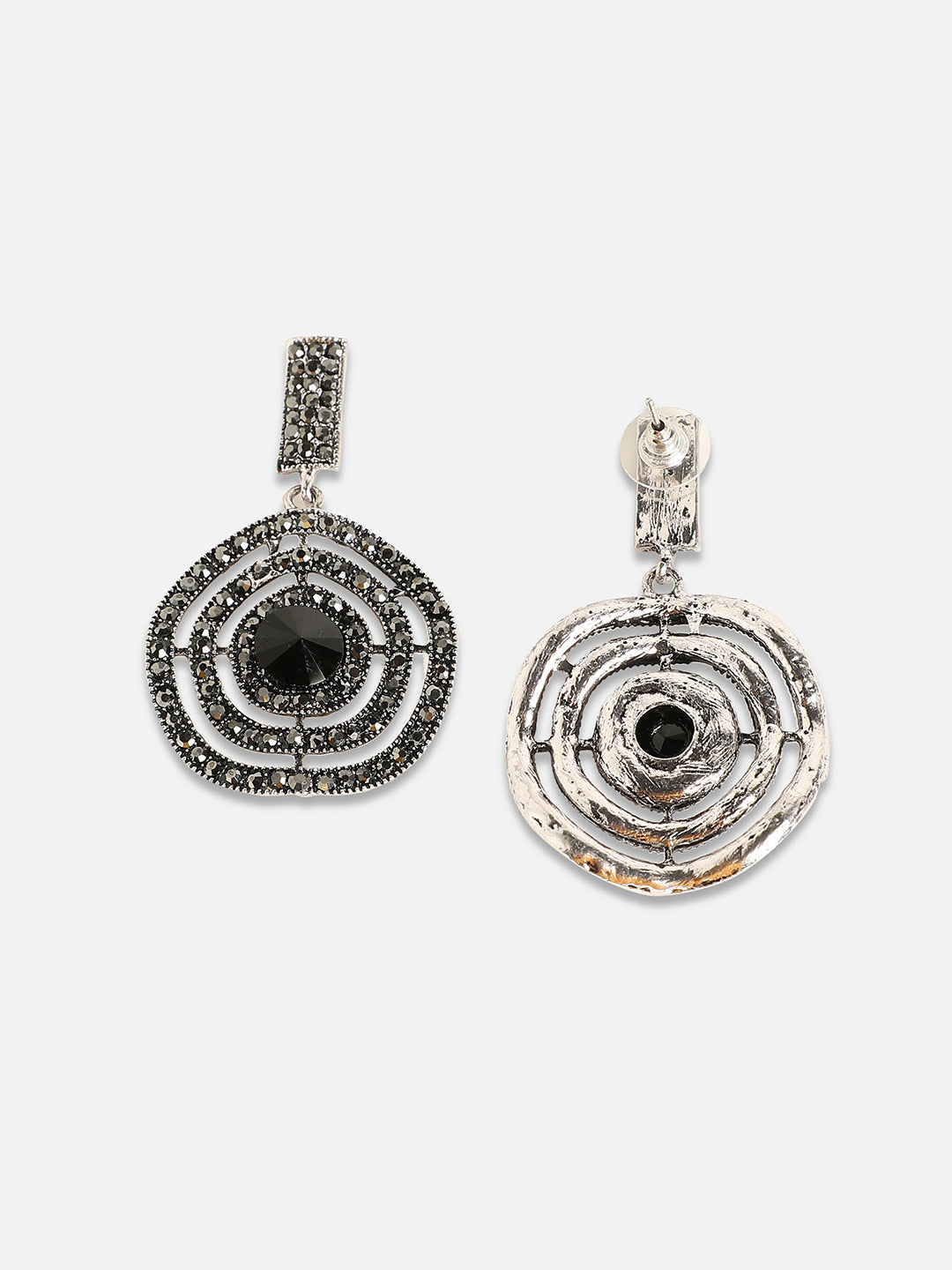Women Embellished Lined Circular Drop Earringss