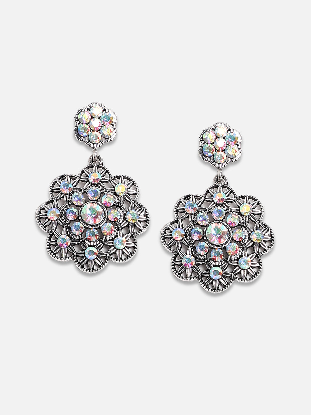Women Clustered Flora Drop Earringss
