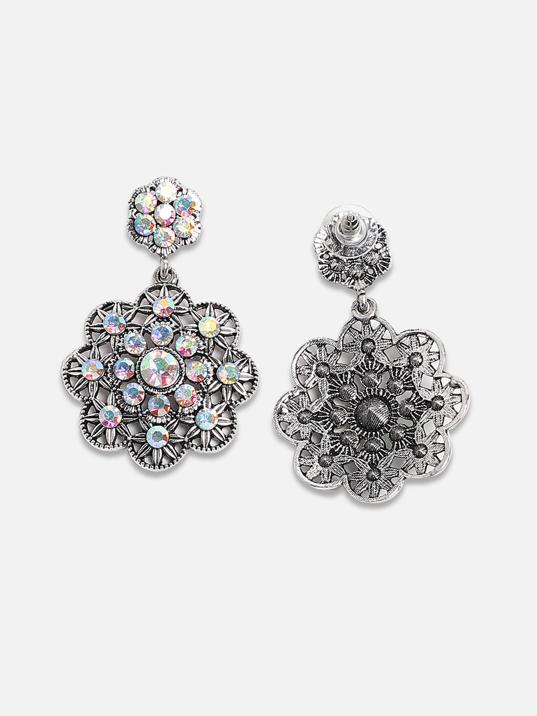 Women Clustered Flora Drop Earringss