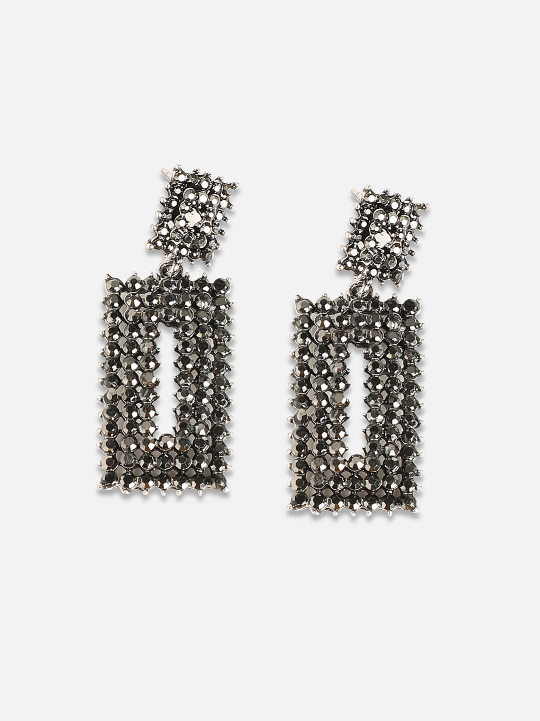 Women Geometric Lined Cluster Drop Earringss