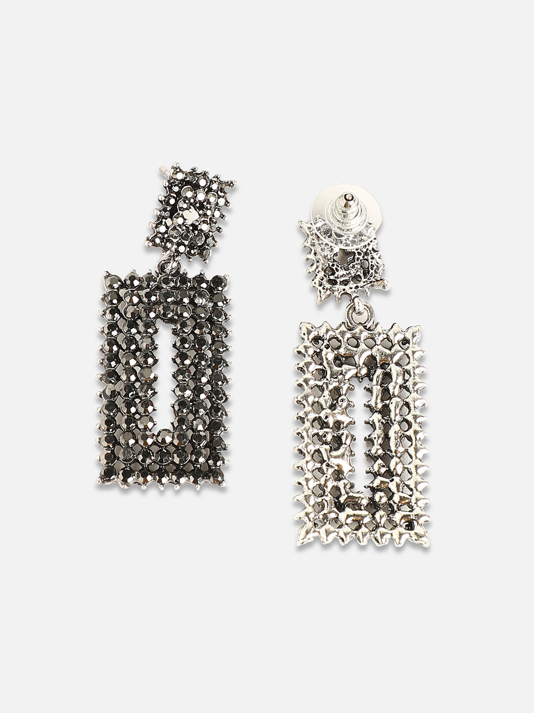 Women Geometric Lined Cluster Drop Earringss