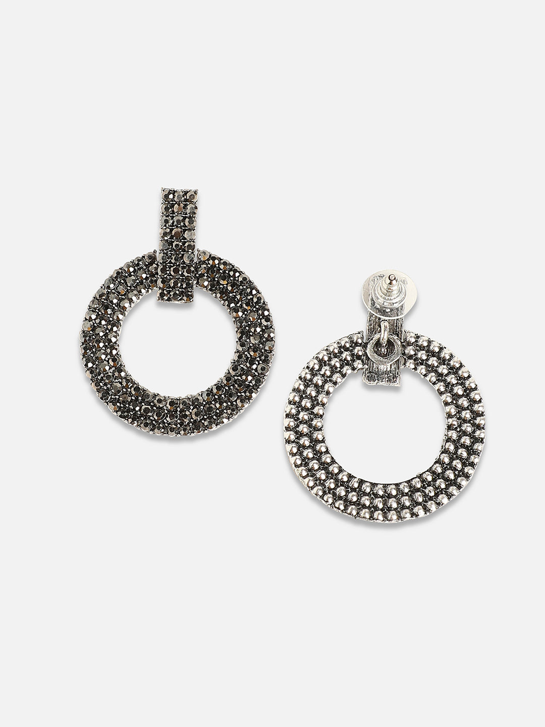 Women Clustered Hollow Circular Drop Earringss