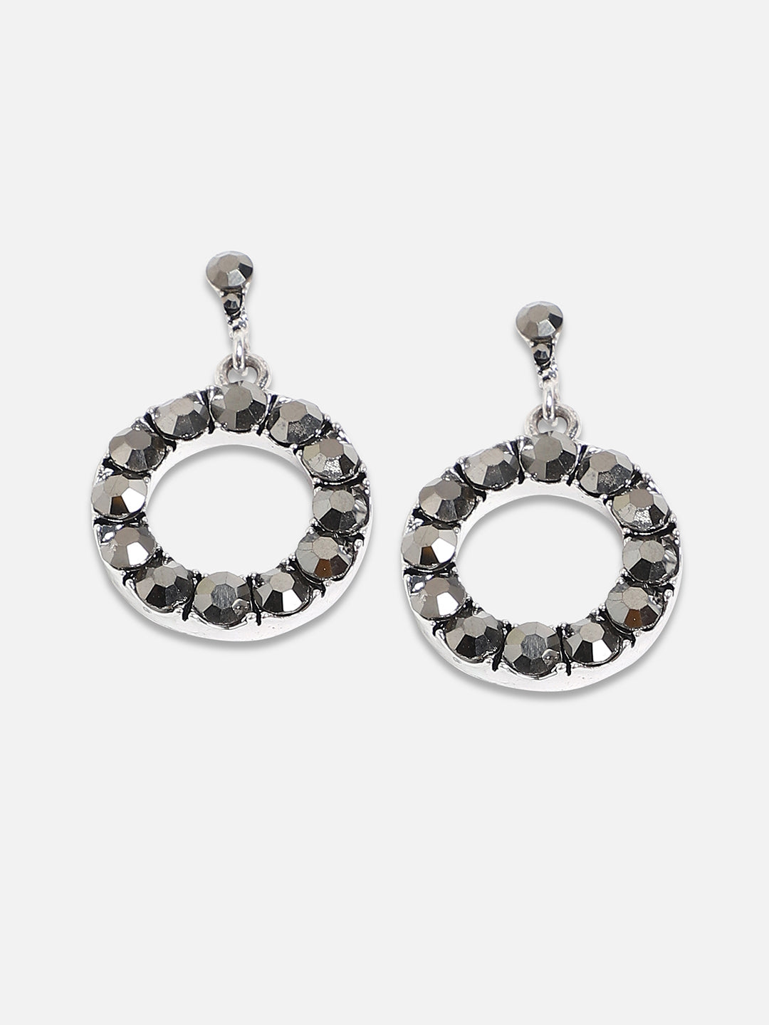 Women Stone Hollow Circular Drop Earringss