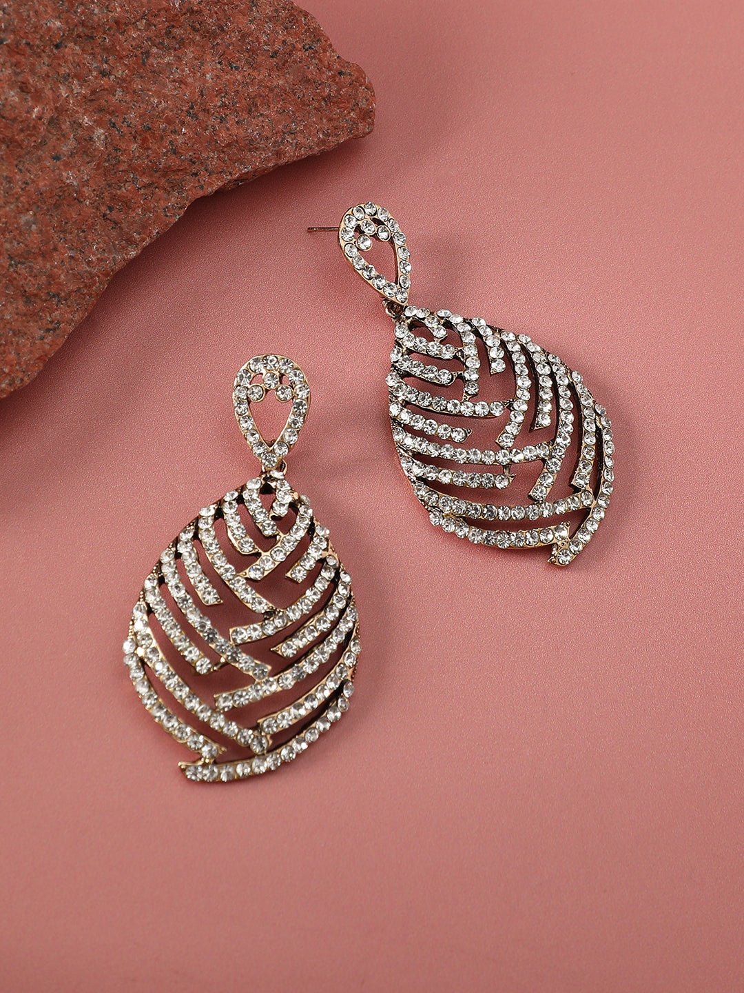 Women Embellished Overlay Teardrop Earringss