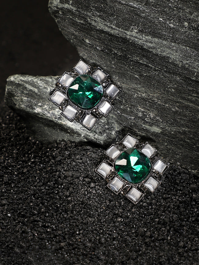Women Emerald Soiree Stud Earringss