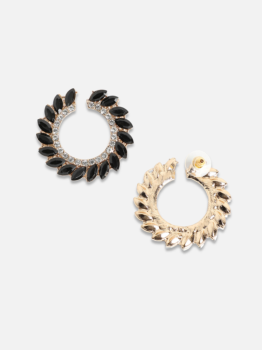 Women Cascading Crystals" Hoop Earrrings