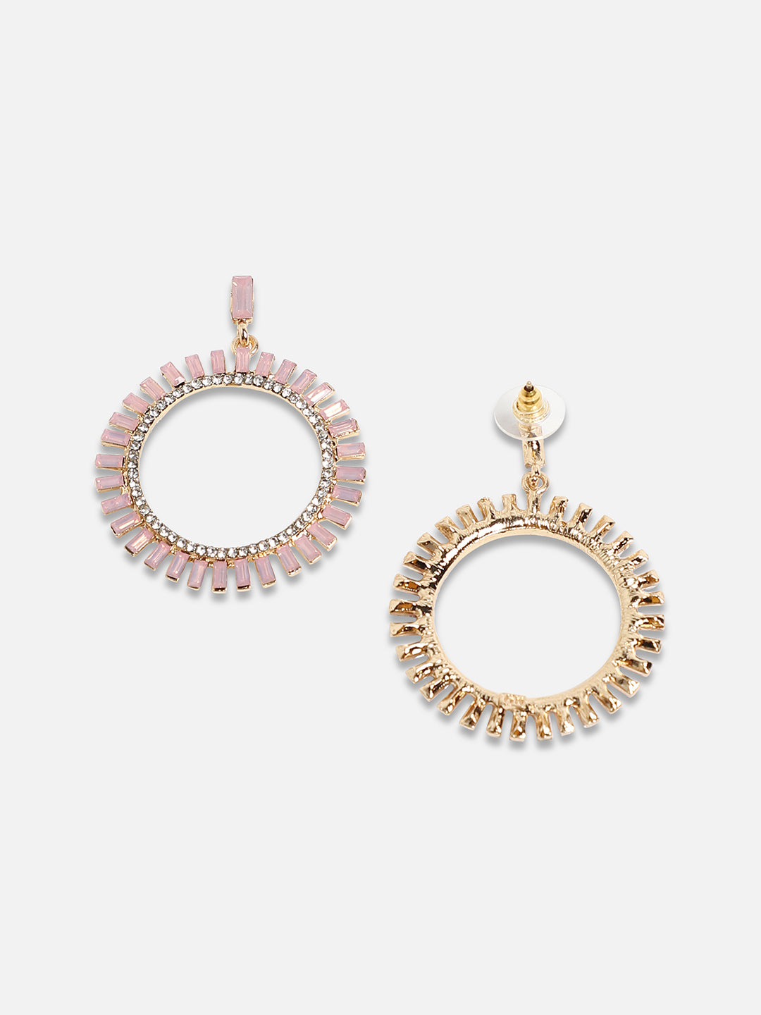 Women Circular Crystal Drop Earringss