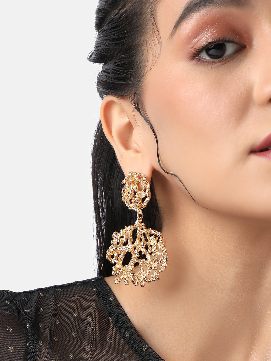 Women Dewy Dahlia Drop Earringss