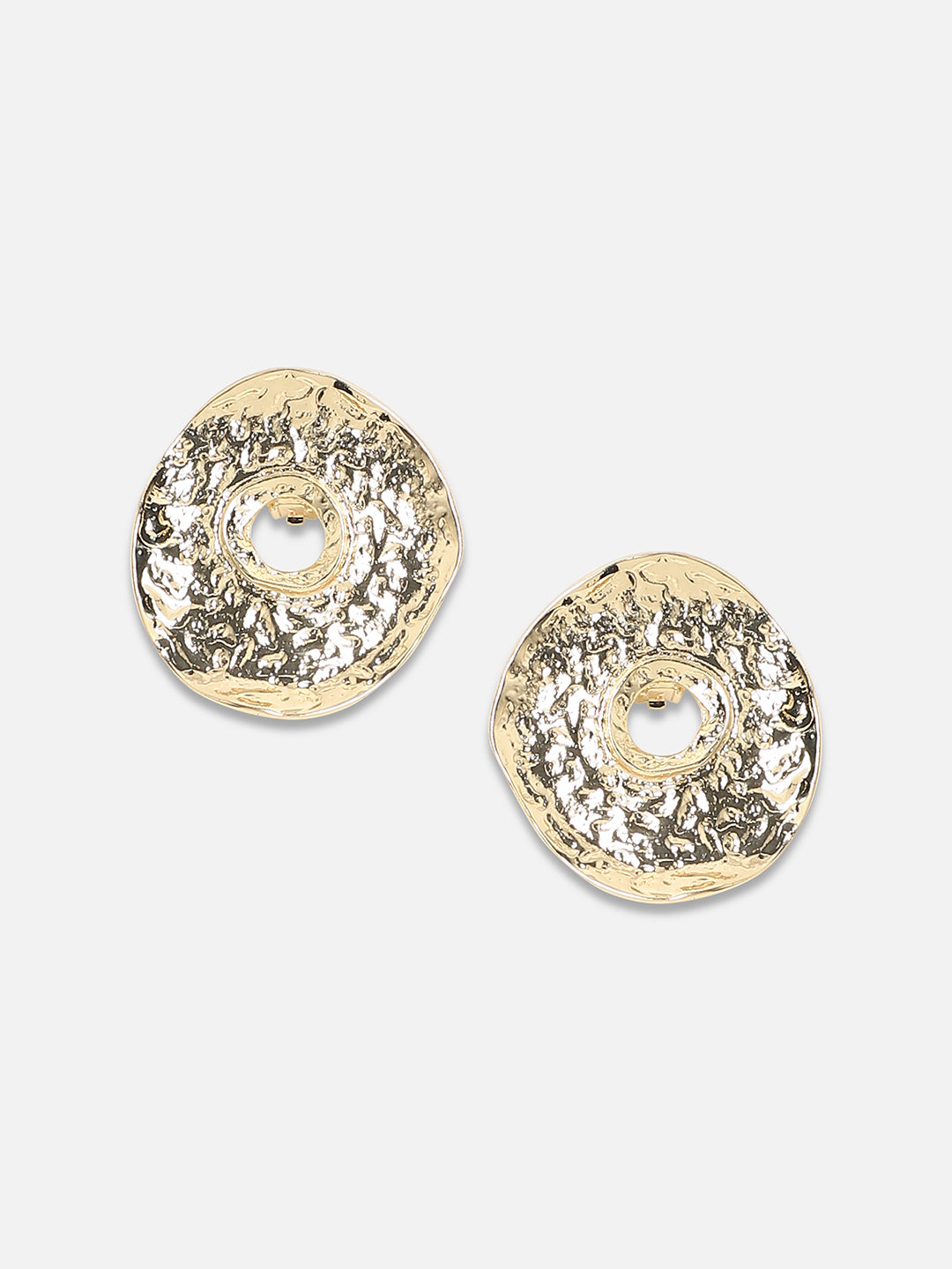 Women Dented Halo Stud Earringss