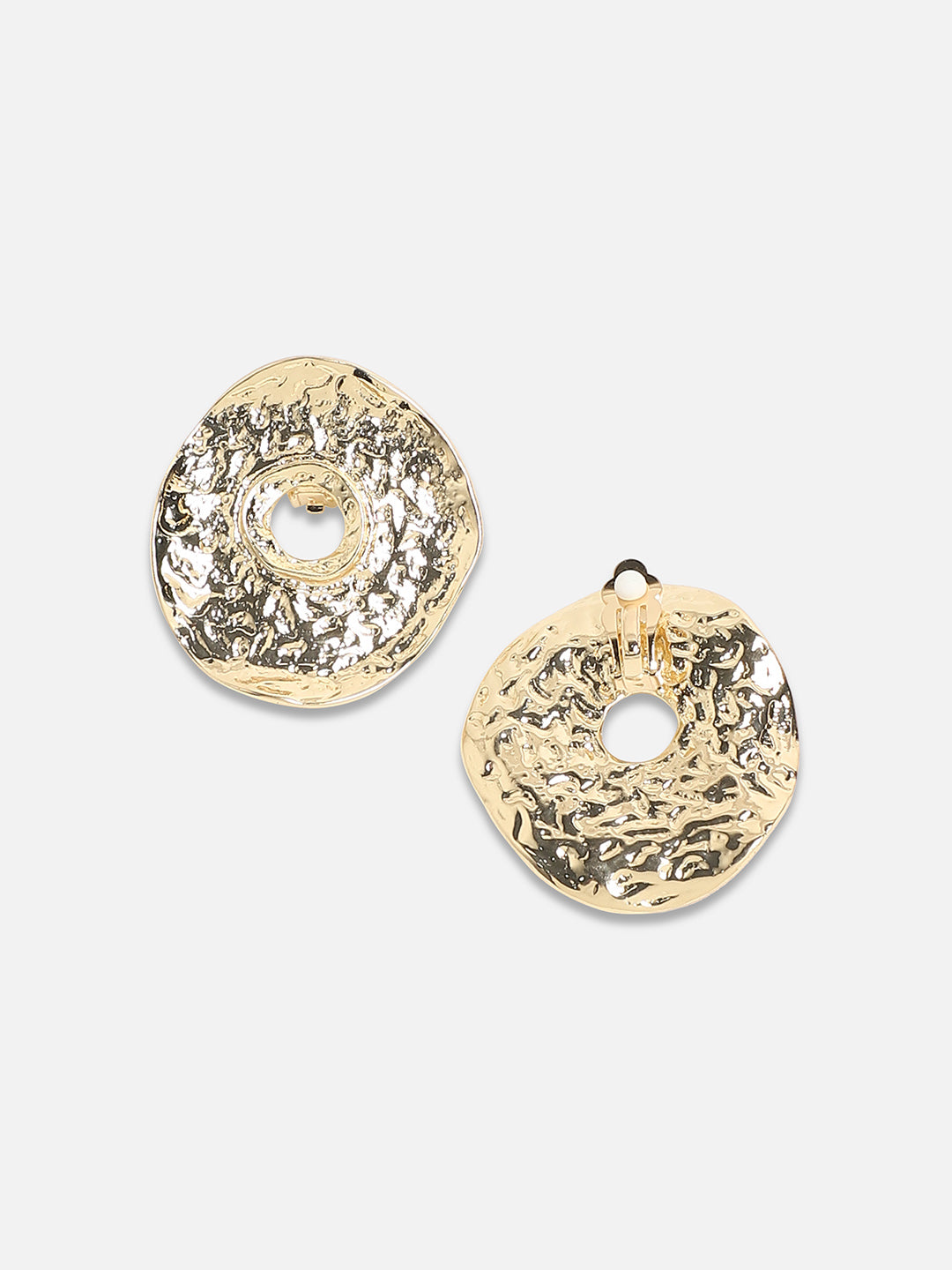 Women Dented Halo Stud Earringss