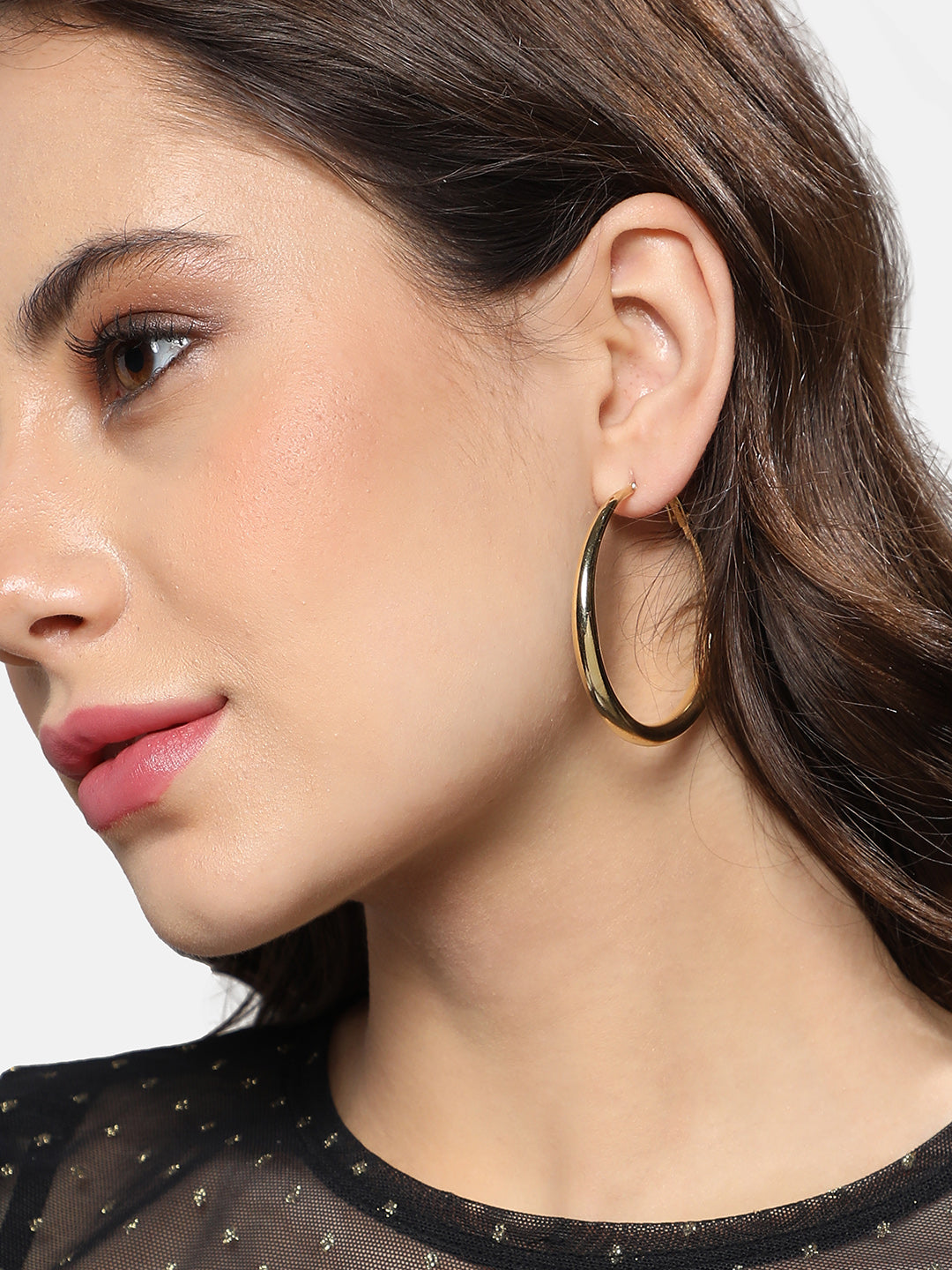Women Minimal Circular Hoop Earrrings