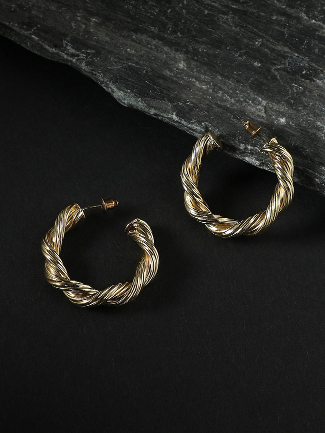Women Twisted Hoop Earrrings