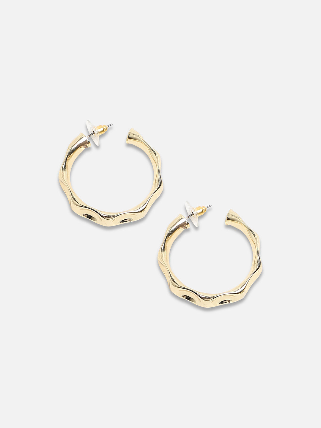 Women Dented Hoop Earrrings
