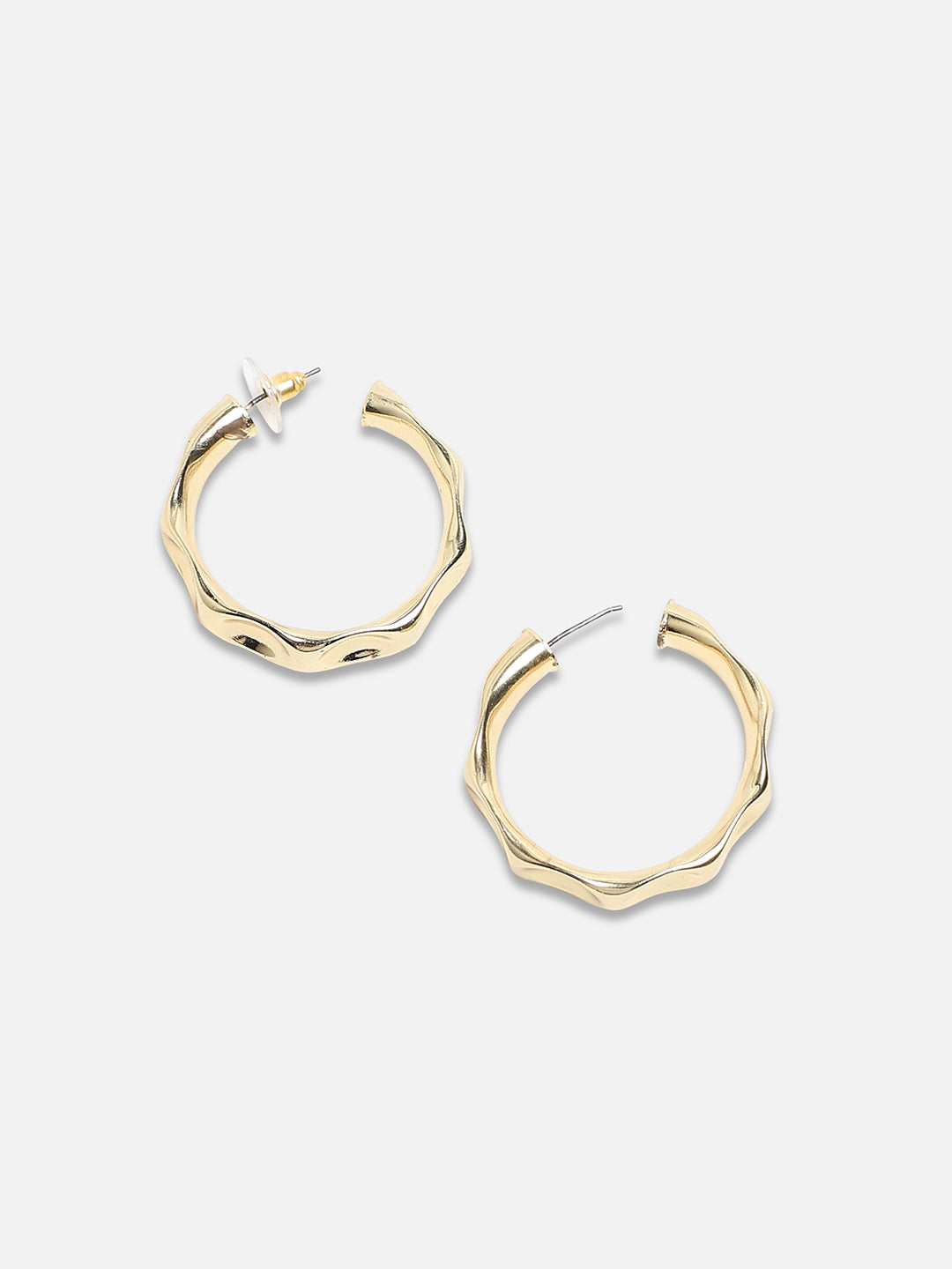 Women Dented Hoop Earrrings