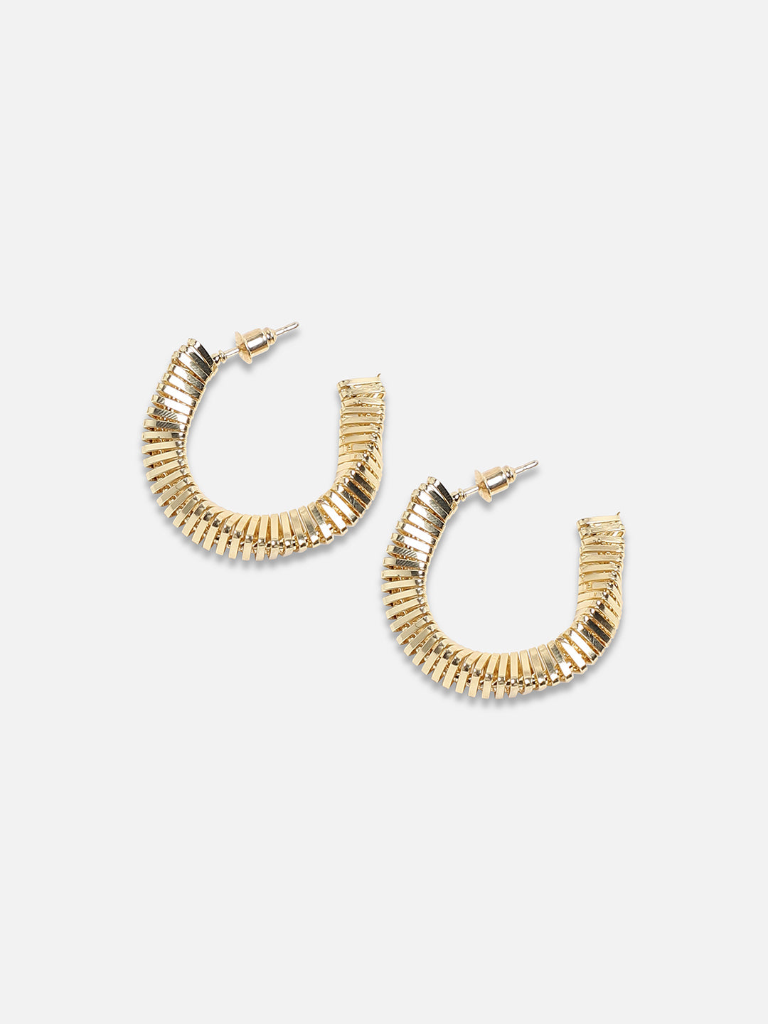 Women Ripple Swirl Hoop Earrrings