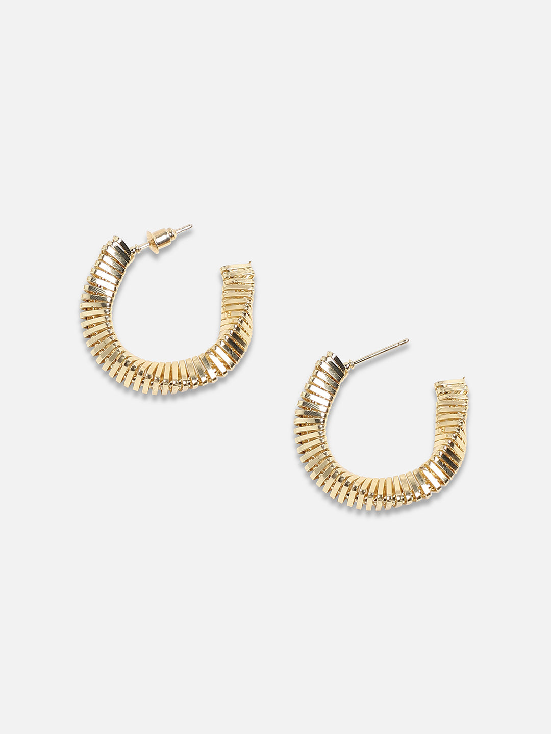 Women Ripple Swirl Hoop Earrrings