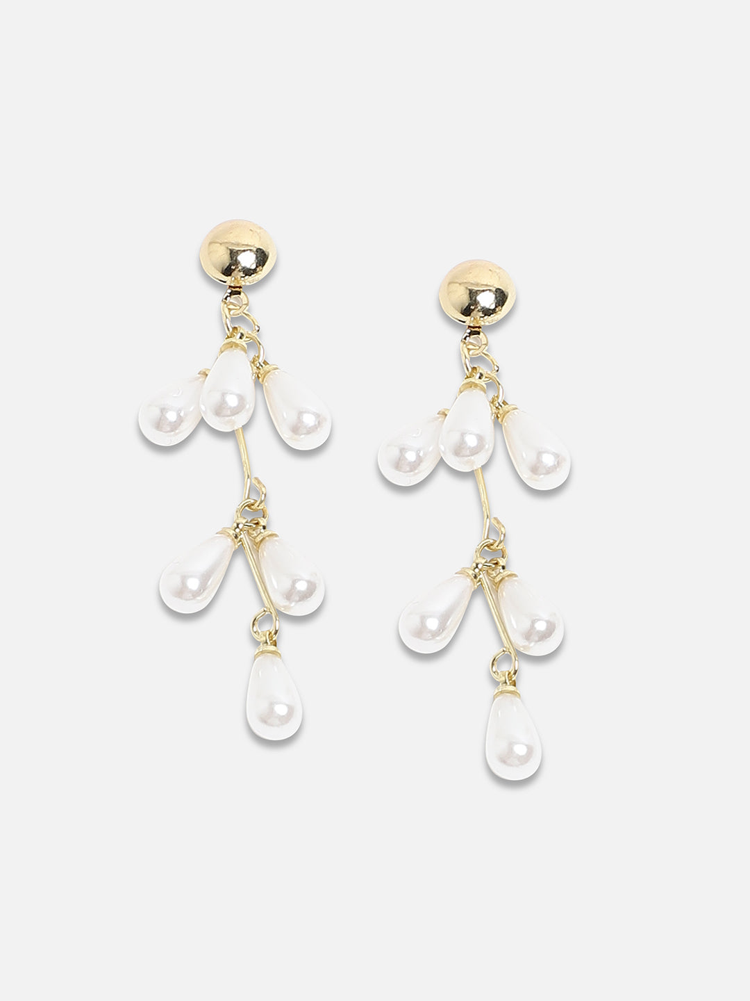 Women Pearl Cluster Drop Earringss