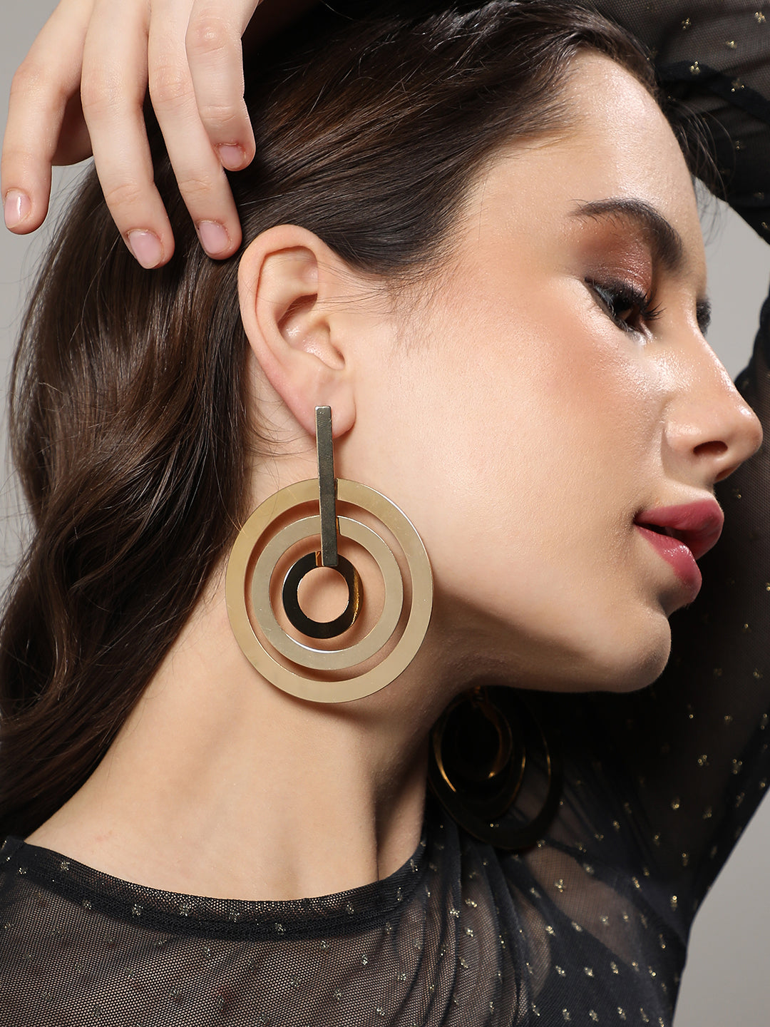 Women Golden Garland Drop Earringss