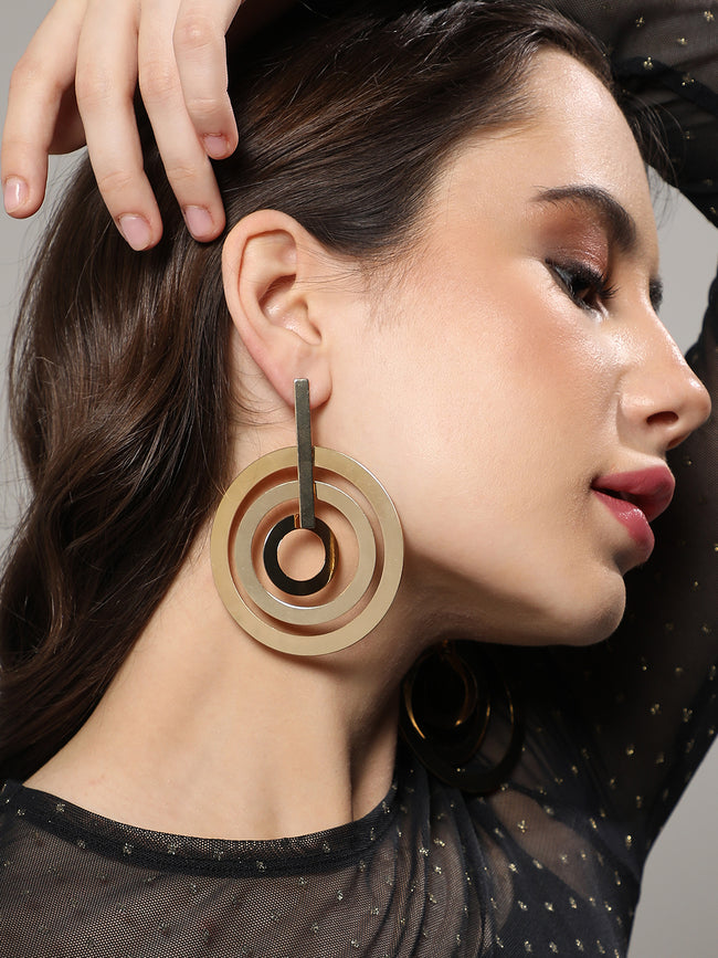 Women Golden Garland Drop Earringss
