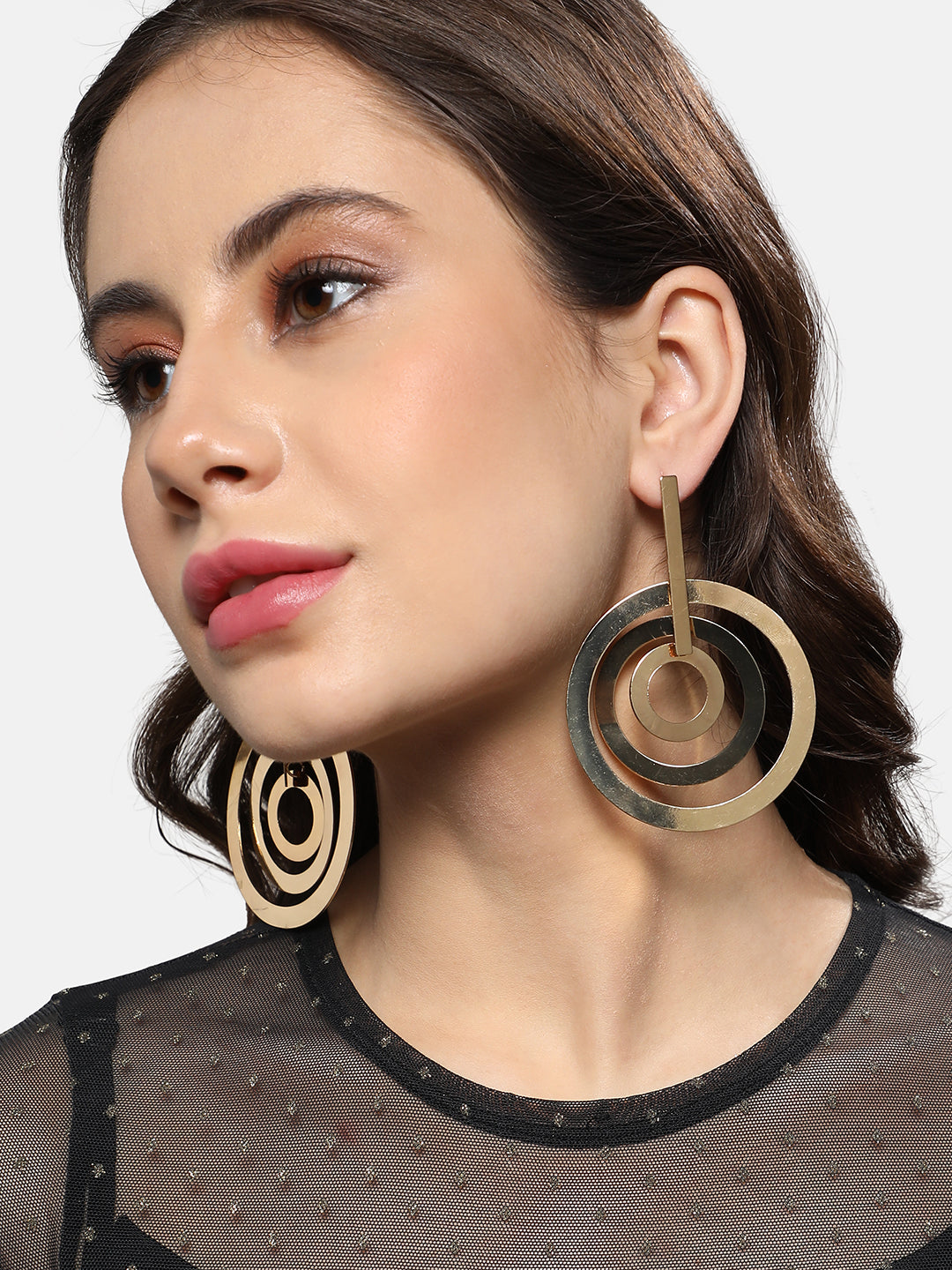 Women Golden Garland Drop Earringss