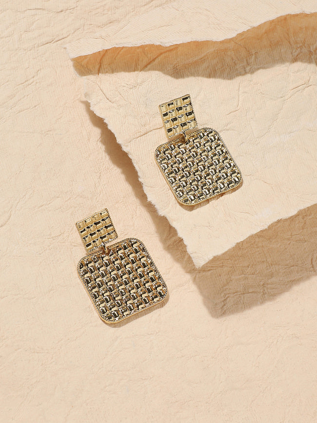 Women Metallic Mosiac Drop Earringss