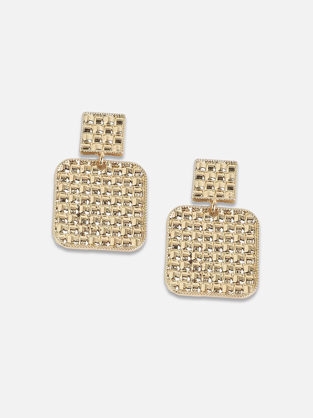 Women Metallic Mosiac Drop Earringss