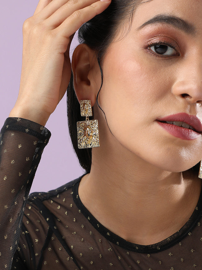 Women Regal Lion Drop Earringss