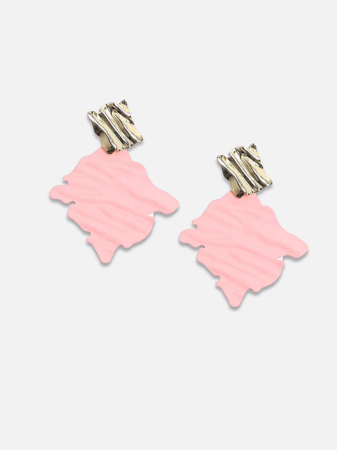 Women Contrast Ripple Drop Earringss