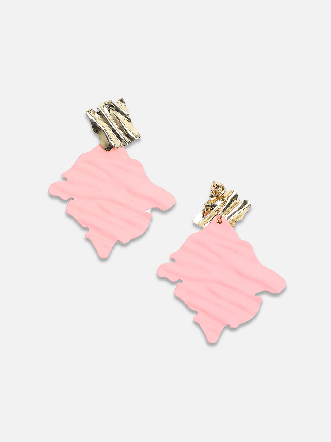 Women Contrast Ripple Drop Earringss