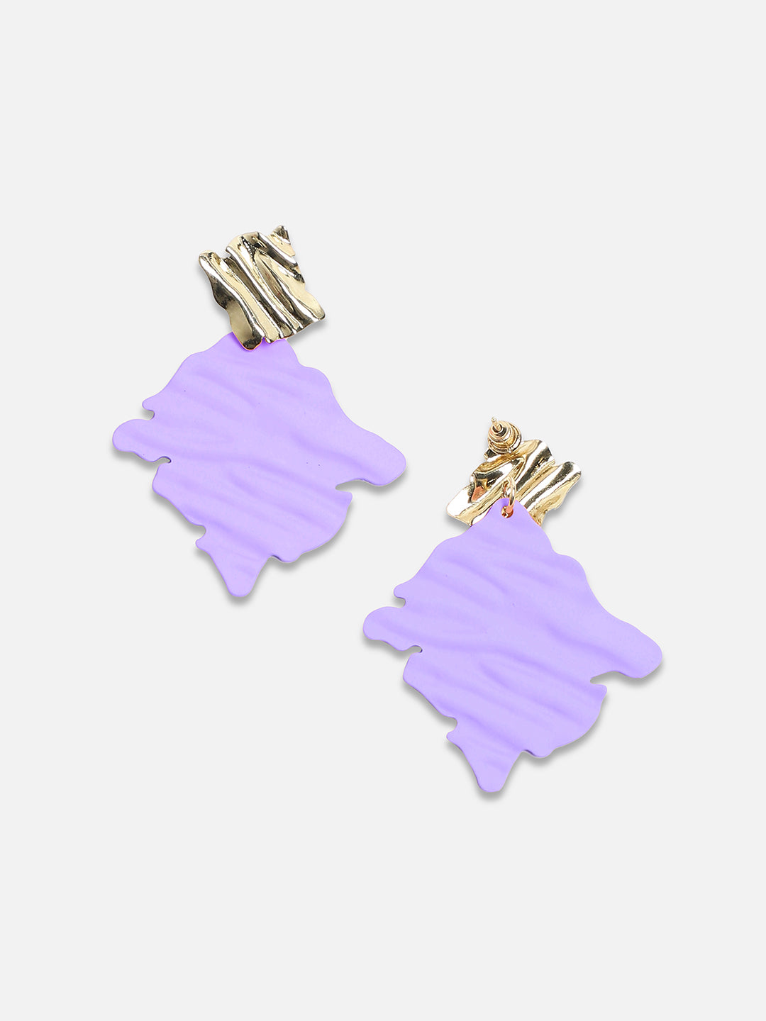 Women Contrast Ripple Drop Earringss