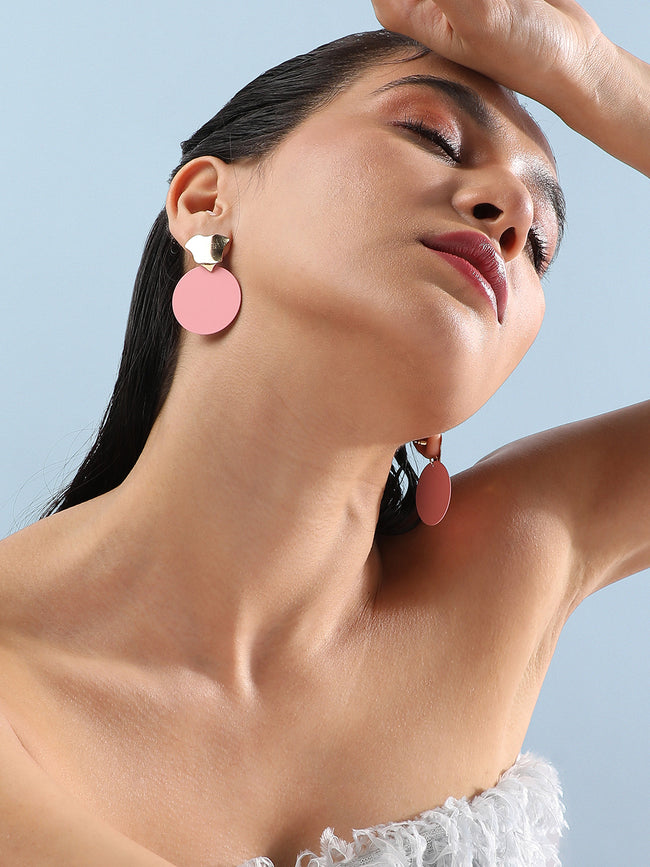 Women Contrast Hues Drop Earringss