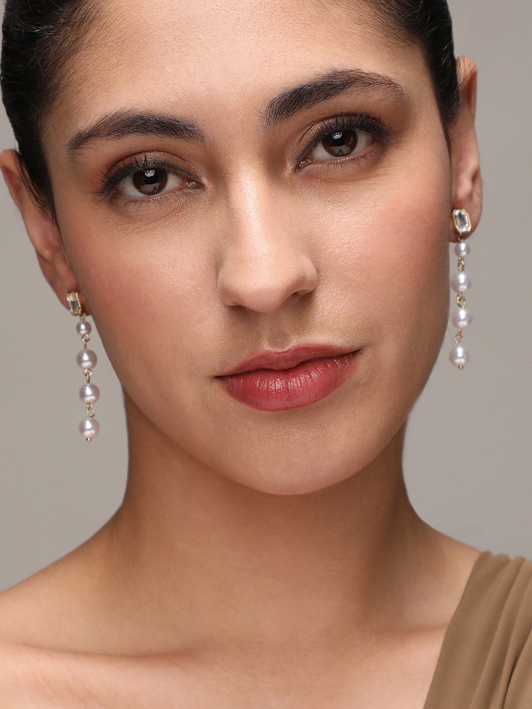 Women Gold-Plated Contemporary Drop Earrings